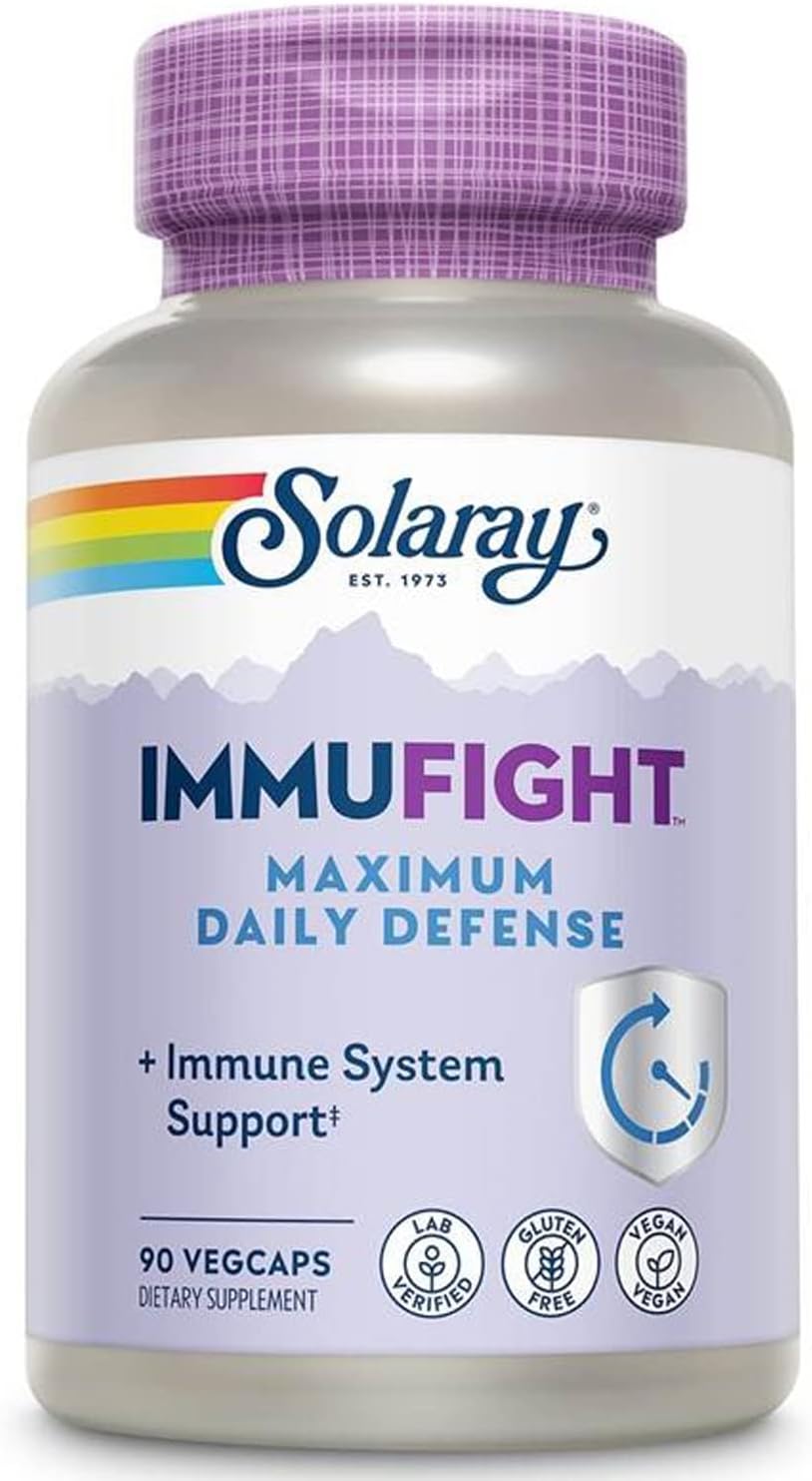 Solaray Immufight Maximum Daily Defense, All Day Immune Support, Vitam