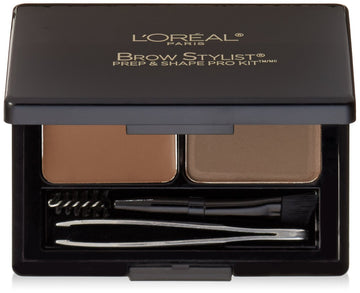 L'Oréal Paris Brow Stylist Prep and Shape Pro Brow Kit, Medium To Dark, 0.12