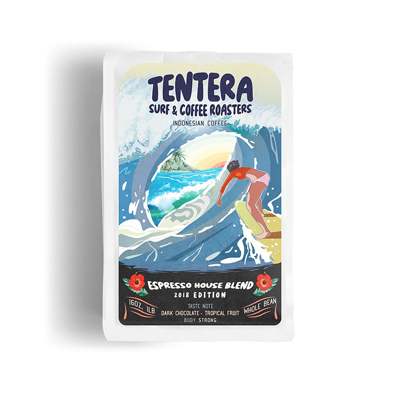 Tentera Indonesian Coffee - ESPRESSO BLEND 2018 Whole Bean Small Batch Premium Roasted Coffee Beans, Medium-Dark Roast with Tropical Fruit & Beautifully Embellished Dark Chocolate Flavor