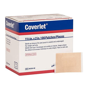 BSN Medical/Jobst 00330 Coverlet Fabric Patch Adhesive Bandage, Latex Free, 1.5" Width, 2" Length