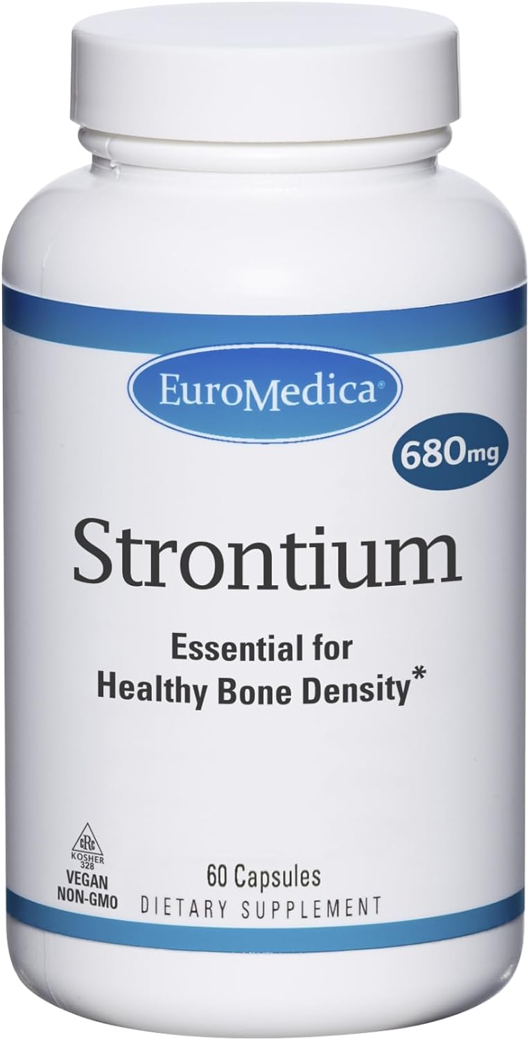 EuroMedica Strontium - 60 Capsules - Key Mineral for Bone Health - Sup