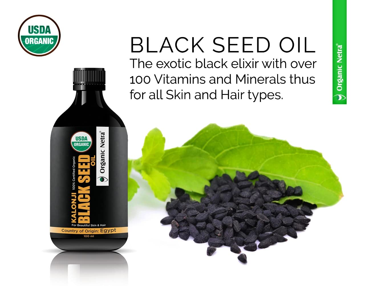  Organic Netra Pure Certified Organic Black Seed Kalonji Oil