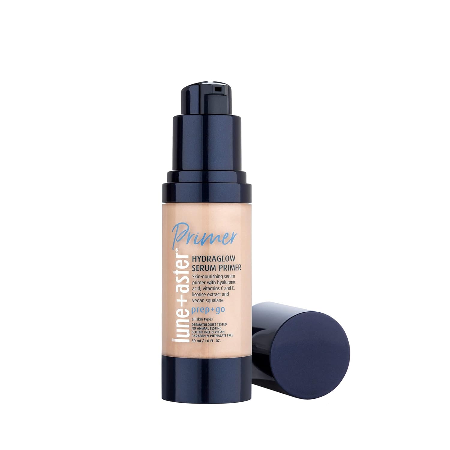 Lune+Aster HydraGlow Serum Primer - Skin-nourishing serum primer with anti-aging and brightening properties that hydrates, smooths and minimizes the look of pores while extending the wear of makeup