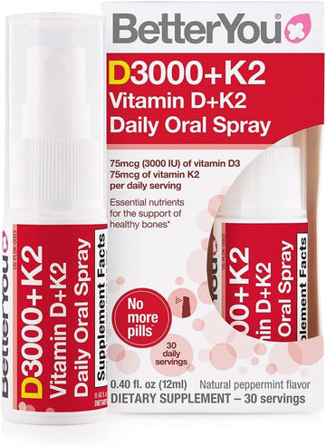 Betteryou Vitamin K2 And Vitamin D Spray Liquid Immune Support Supplem