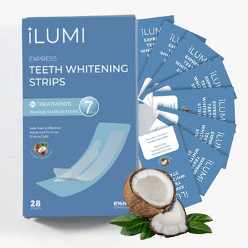 iLUMI 7 Day Express Vegan Whitening Strips, 14 Treatments, Professional Effects with Reduced Sensitivity. Harvard Doctor Formulated