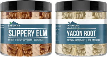 Earthborn Elements Slippery Elm And Yacon Root Bundle, 200 Capsules Ea