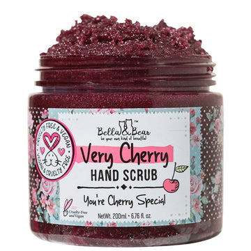 Bella & Bear Very Cherry Hand Scrub, No Harmful Chemicals, Cruelty-Free, Vegan-Friendly Exfoliating, 6.7