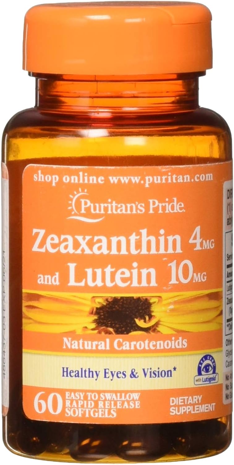 Puritan's Pride Zeaxanthin 4mg with Lutein 10mg, Supports Healthy Eyes