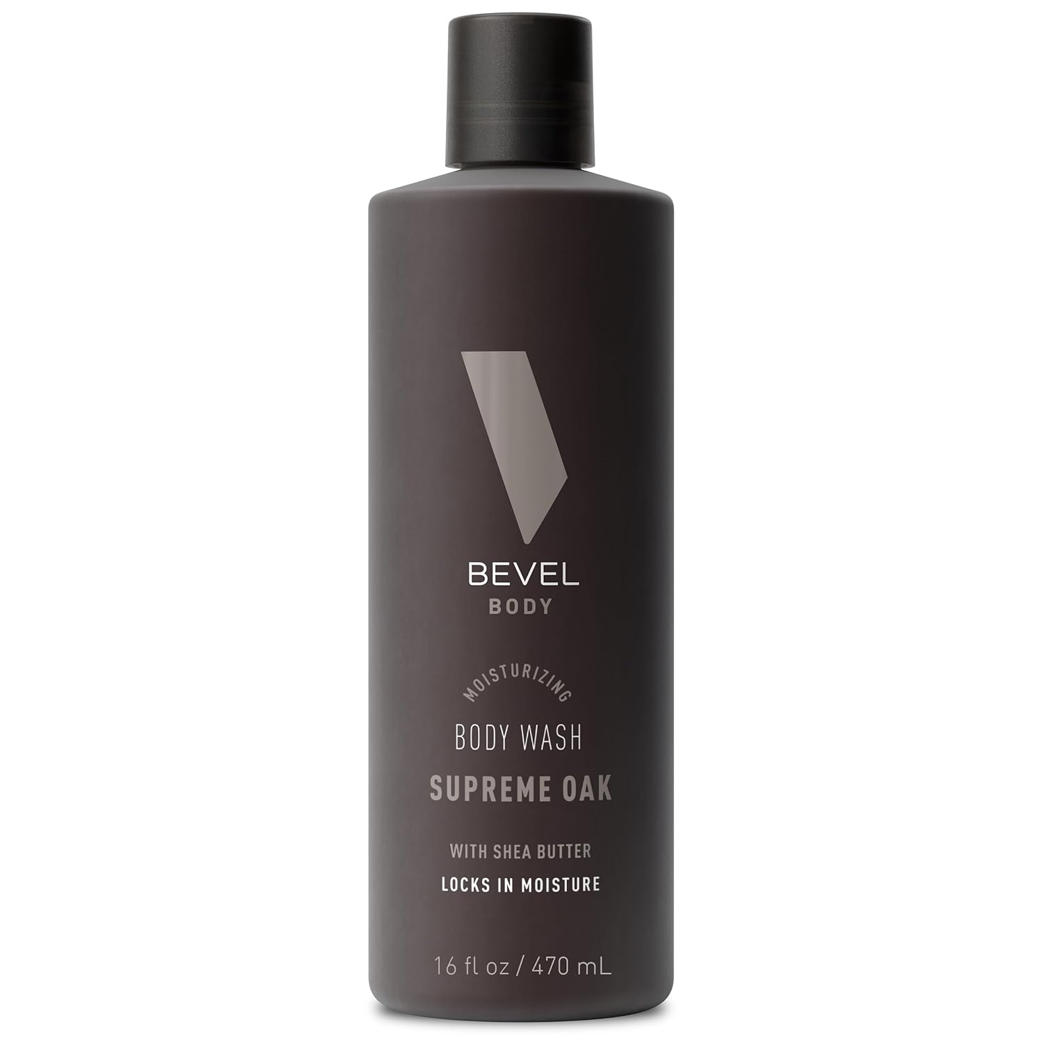 Bevel Moisturizing Body Wash for Men - Supreme Oak Scent with Shea Butter, Vitamin B, and Coconut Oil, 16