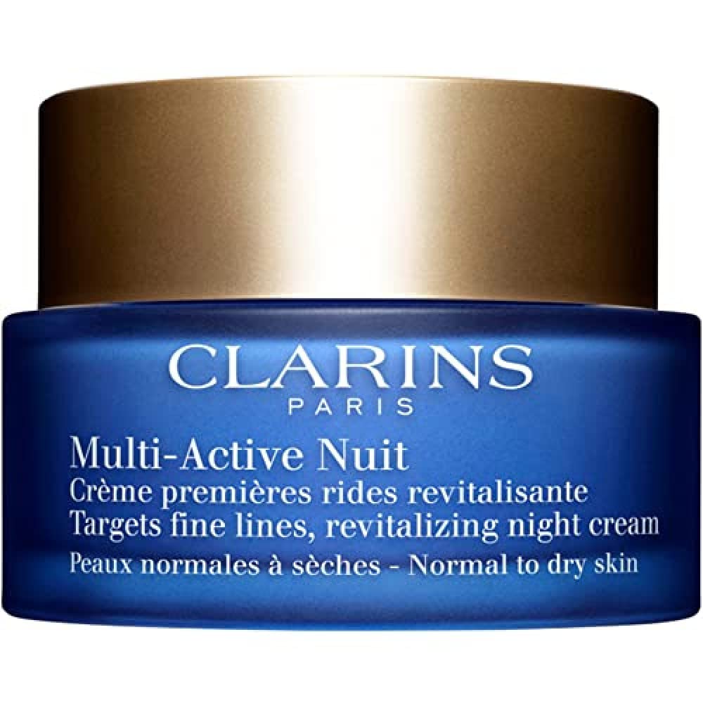 Clarins Multi-Active Night Cream | Multi-Tasking Anti-Aging Moisturizer | Targets Fine Lines | Revitalizes, Tones and Nourishes | Hydrates and Smoothes | Normal To Dry Skin Types | 1.7