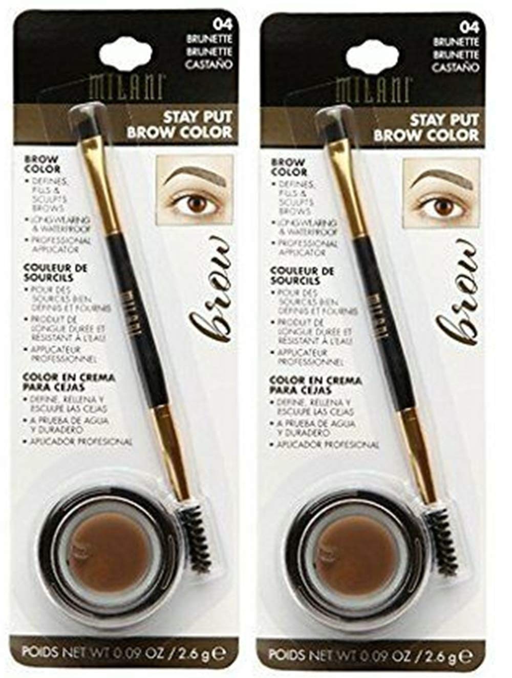 Pack of 2 Milani Stay Put Brow Color, Brunette (04)