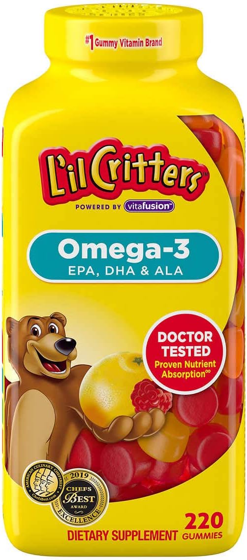 LIL CRITTERS Omega 3, EPA, DHA& ALA, 220 Gummies