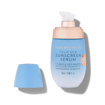 Bloomeffects - Tulip Dew Sunscreen Serum With Broad Spectrum Mineral SPF 50 (Water-Resistant Up To 40 Minutes) | Cruelty-Free Clean Beauty (1.86   | 55 ml)