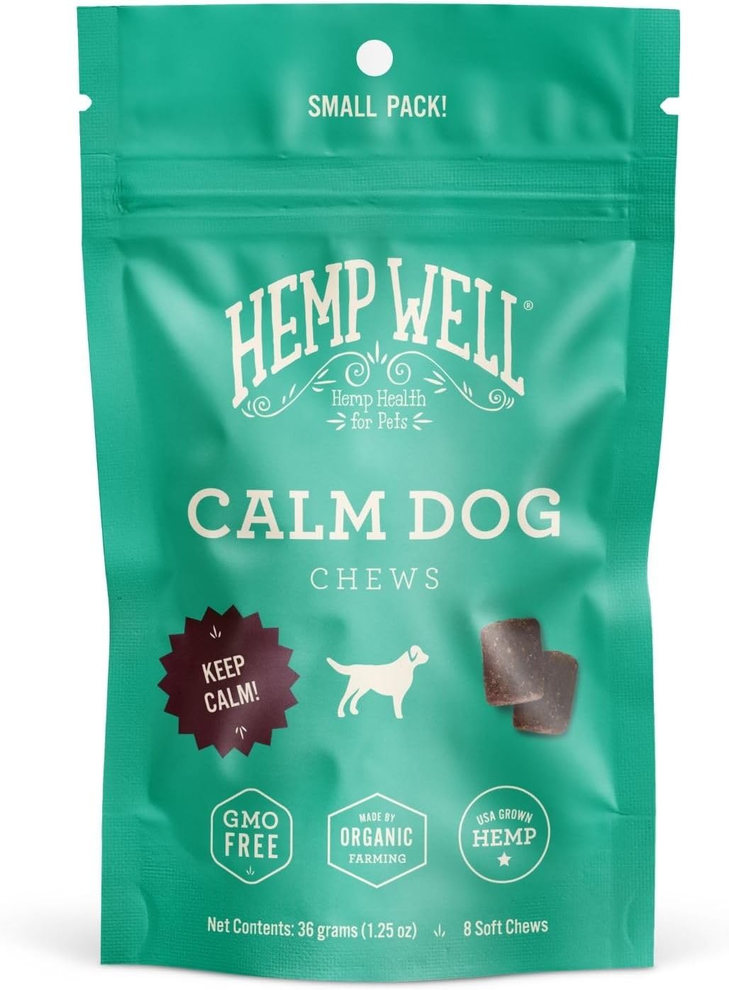 Hemp Well Calm Dog Soft Chews Relieves Anxiety, Calms and Relaxes Your Dog, Aids in Stress Relief and Behavioral Issues,
