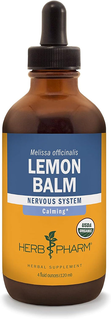 Herb Pharm Certified Organic Lemon Balm Liquid Extract for Calming Ner