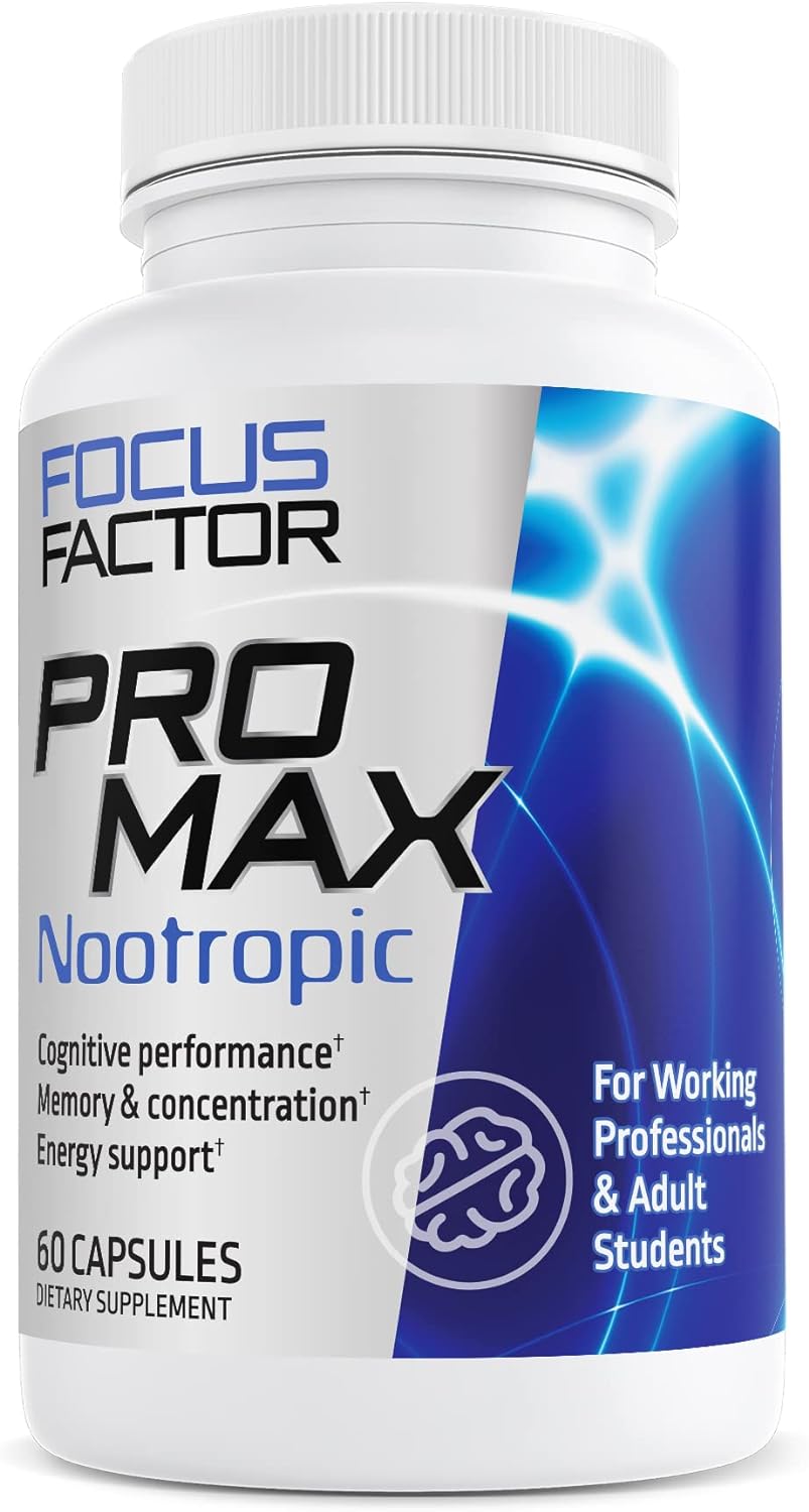 Focus Factor Pro Max Nootropic, 60Ct  Brain Supplement For Memory, Co