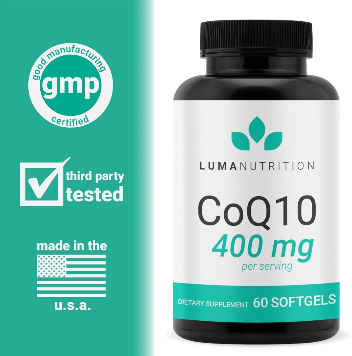 Luma Nutrition CoQ10 400mg Softgels - Premium Coenzyme Q10 - Co Q-10 2