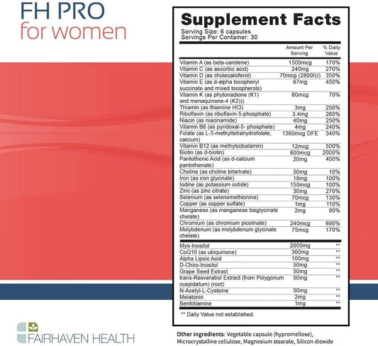 Fairhaven Health Fh Pro For Women | Premium Fertility Supplement For W