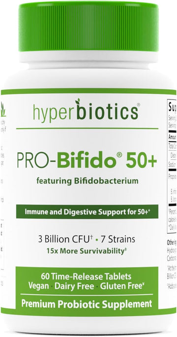 Hyperbiotics Vegan Pro Bifido Tablets | Probiotics for Women & Men, Ad2.4 Ounces