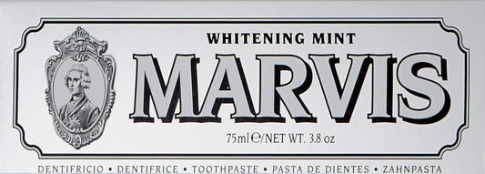 Marvis Whitening Toothpaste, Mint, 85ml, Promotes the Natural Whitening of the Teeth, Plaque Removal Toothpaste, Long-Lasting Freshness