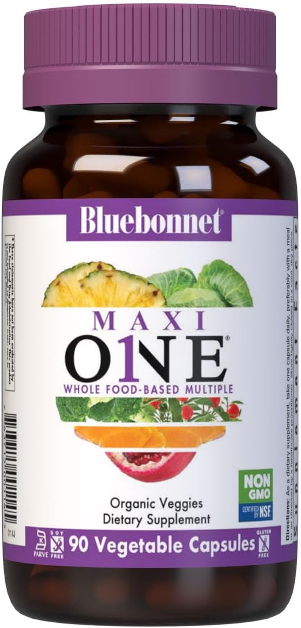 Bluebonnet Nutrition Maxi One (With Iron), Whole Food Multiple, Enzyme