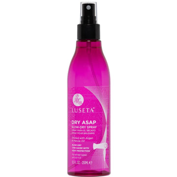 Luseta Dry ASAP Blow-Dry Spray, Quick Drying Thermal Spray Infused with Argan & Marula Oil, Heat Protectant Spray to All Hair Types, Sulfate & Paraben Free, 8.5