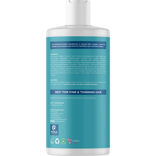Biotin Hair Conditioner for Fine Hair - Collagen and Biotin Conditioner for Dry Hair Treatment Plus Thinning Hair Care - Pure Biotin Collagen Keratin Moisturizing Hair Conditioner for Damaged Dry Hair
