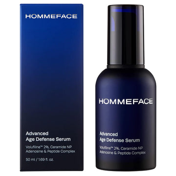 HOMMEFACE Advanced Age Defense Anti-Aging Serum for Men with Volufiline 2%, Ceramide, Collagen, Hyaluronic Acid & Peptides, 1.69 .