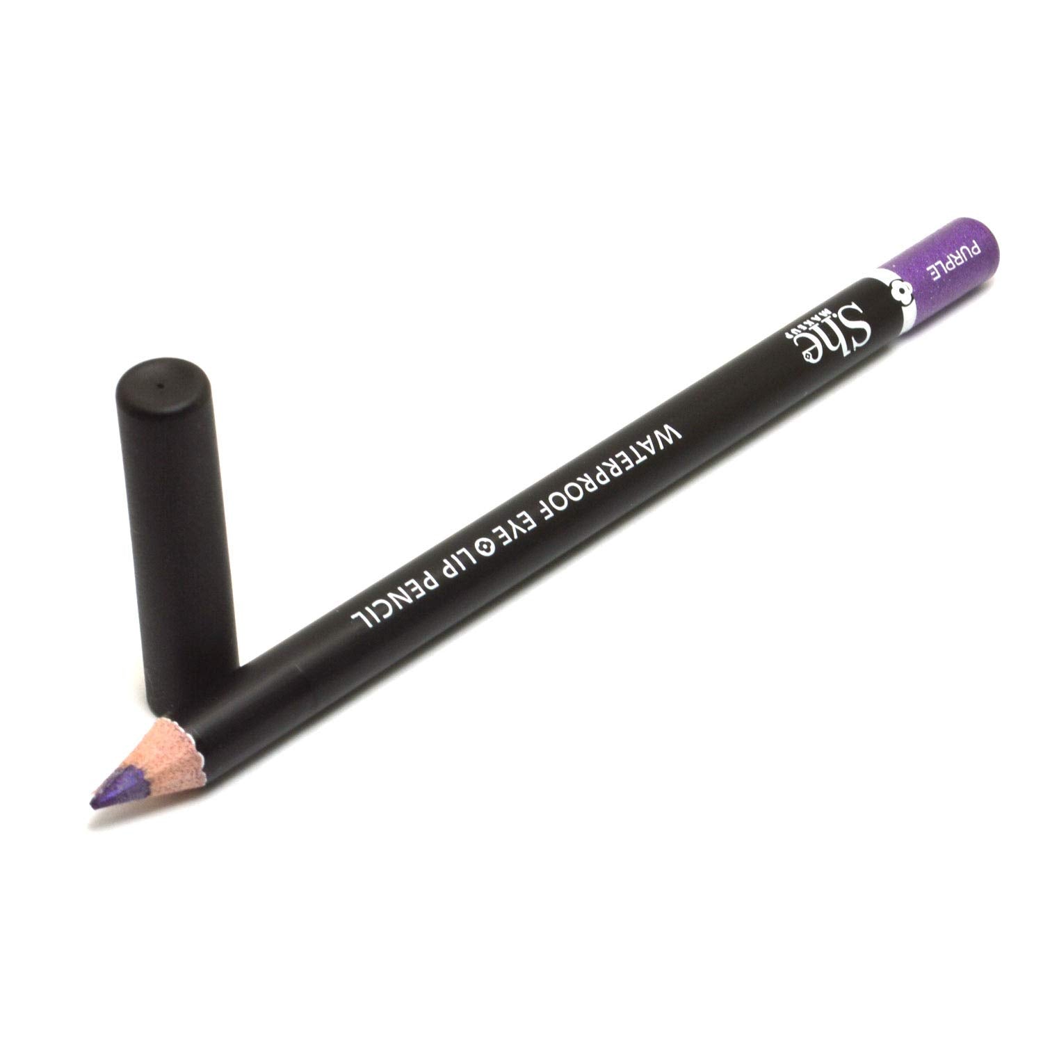 She Makeup Pick 1 Color Water Proof Eye & Lip Liner Pencil Eyeliner Lipliner 0.04  / 1.2g + Zipper Bag (WP07 : PURPLE)
