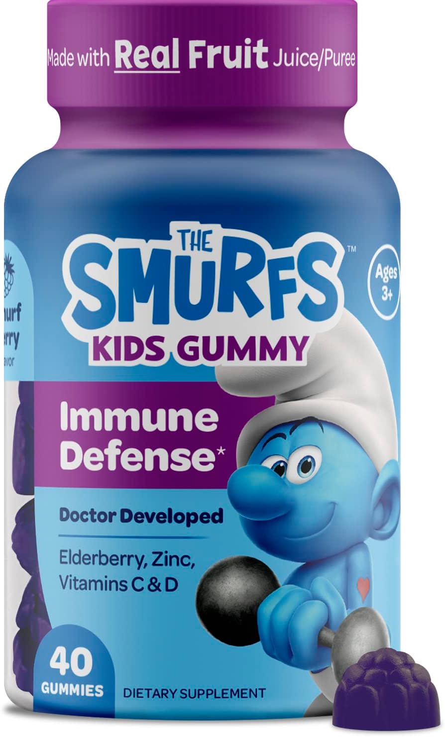 The Smurfs Immune Support Supplement Vitamins for Kids with Elderberry