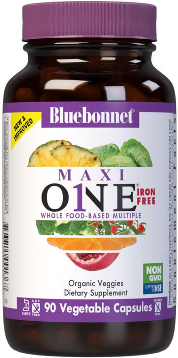 Bluebonnet Nutrition Maxi One (Iron-Free), Whole Food Multiple, Enzyme