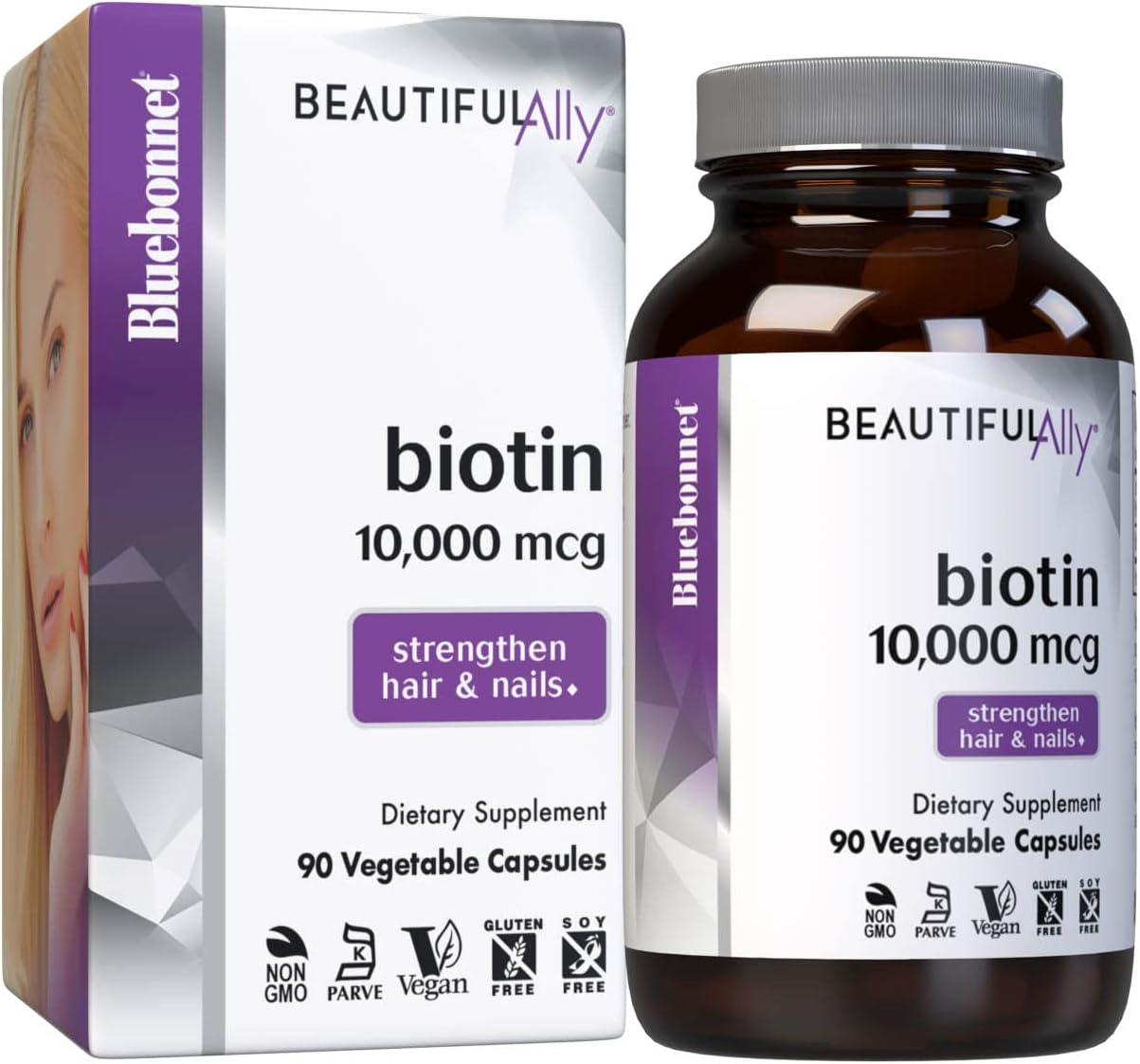 Bluebonnet Nutrition Beautiful Ally Biotin 10,000 mcg, Crystalline For