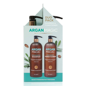 Argan Magic Ultra Shampoo and Conditioner Combo Pack for Dry and Damaged Hair - Revives & Dehydrated Brittle Hair | Detangles, Smooths & Softens | Made in USA, Paraben Free, Cruelty Free (32 )