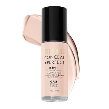 Milani Conceal + Perfect 2-in-1 Foundation + Concealer - Cream (1 . .) Liquid Foundation - Cover Under-Eye Circles, Blemishes & Skin Discoloration for a awless Complexion