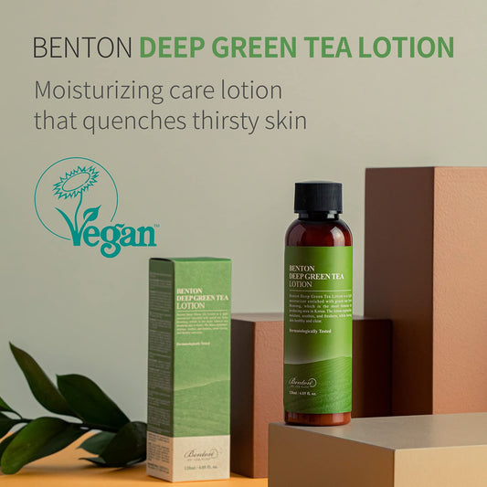 BENTON Deep Green Tea Lotion 120ml (4.05 ..) - Nourishing & Hydrating Facial Lotion without Oiliness for Oily and Sensitive Skin, Skin Soothing & Refreshing