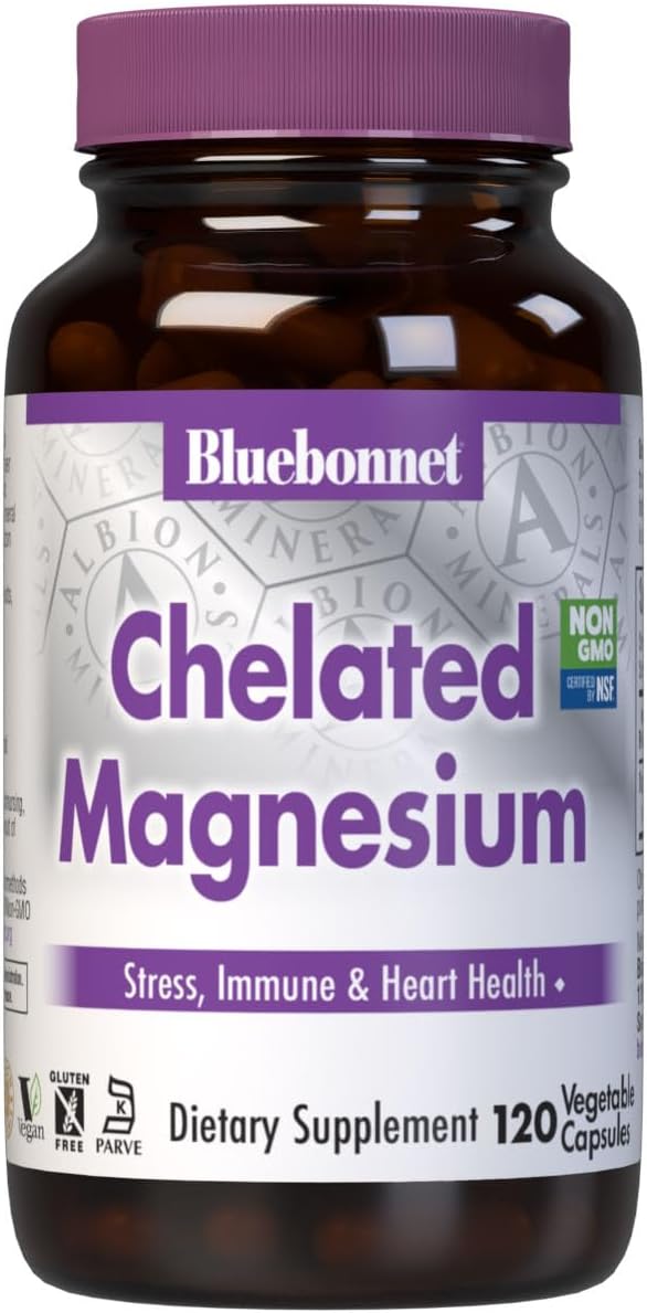 Bluebonnet Nutrition Albion Chelated Magnesium Vegetable Capsule, 200