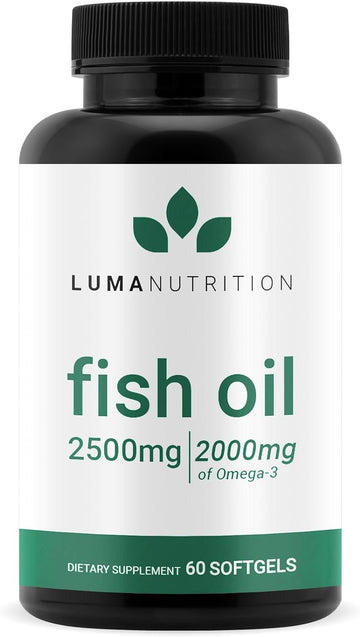 Luma Nutrition Omega 3 Fish Oil Supplement - Extra Strength 2500mg - 2