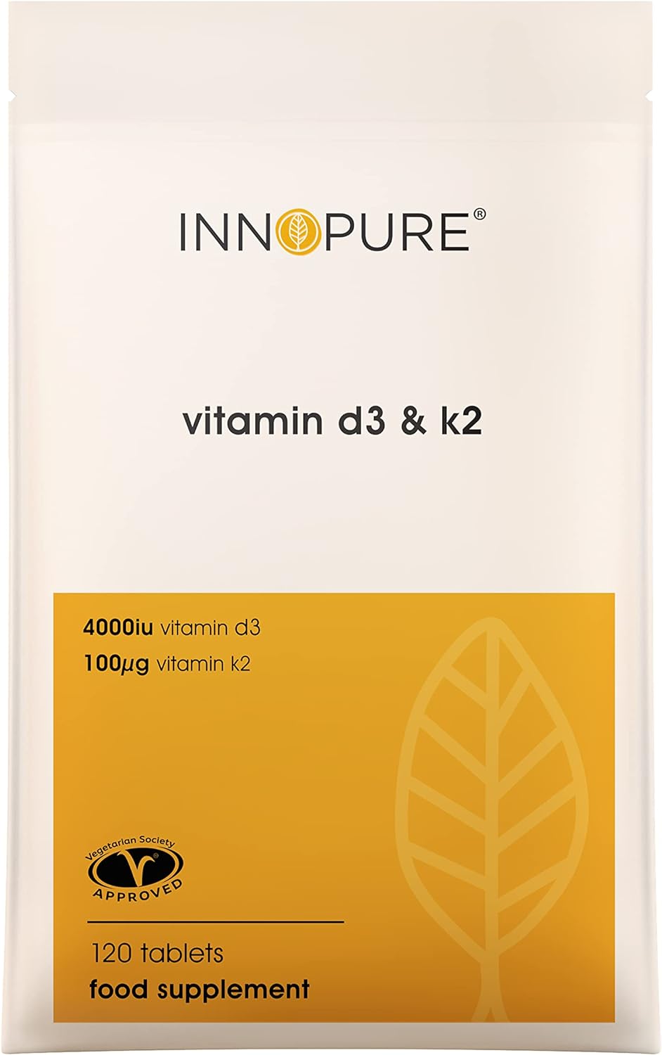 INNOPURE Vitamin D3 4,000IU & K2 MK-7 Natto Derived, 100æg - 120 Table30 Grams