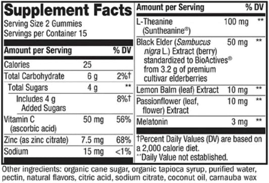 Nature's Way Nature's Way Sambucus Elderberry Sleep + Immune Gummies, 