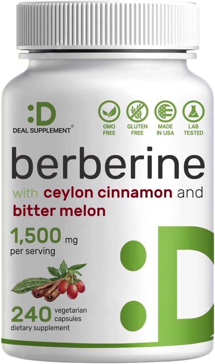 Berberine Supplement 500mg Per Capsule (1500mg Per Serving) | 240 Vegg