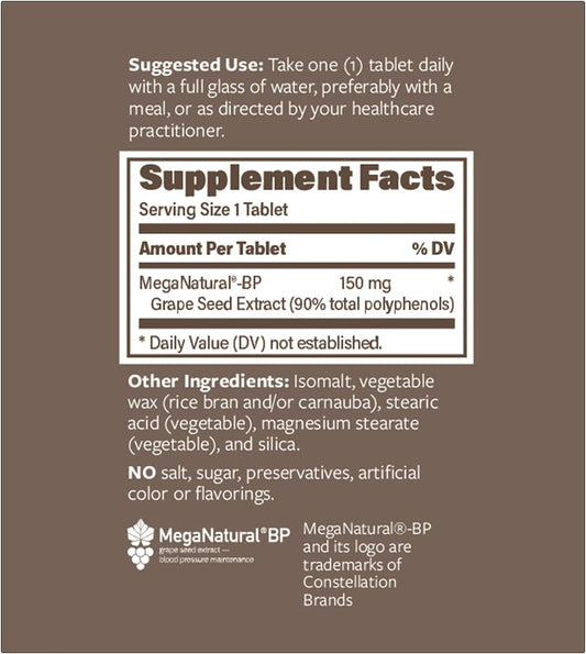 MegaNatural BP - 150mg Sustained Release Grape Seed Extract, 120 Table