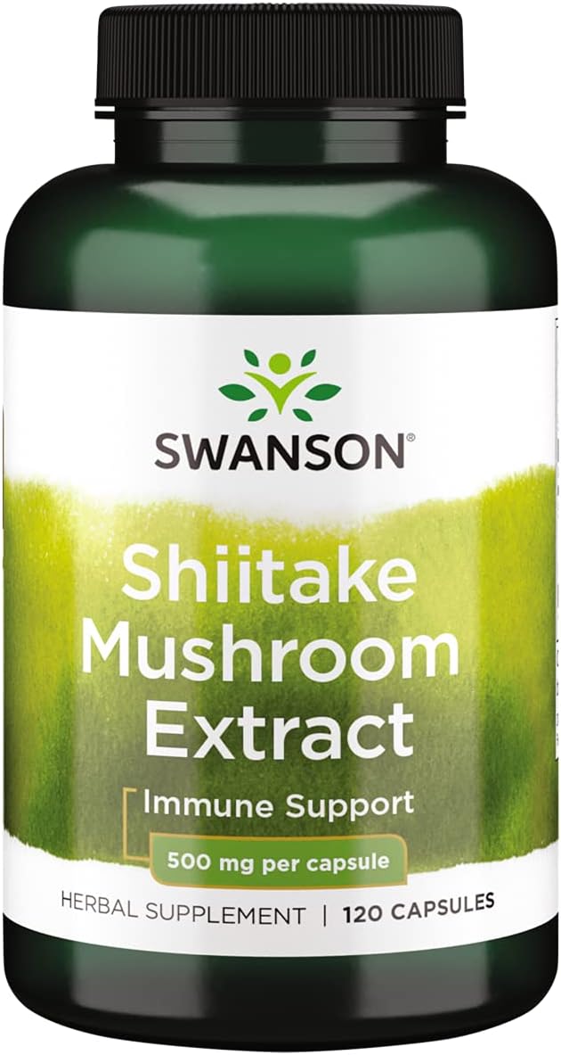 Swanson Shiitake Mushroom Extract (4:1) 500 Milligrams 120 Capsules