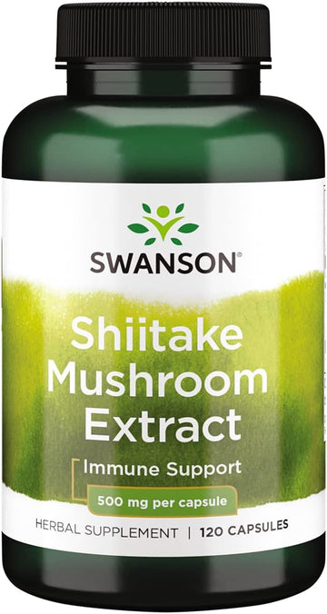 Swanson Shiitake Mushroom Extract (4:1) 500 Milligrams 120 Capsules