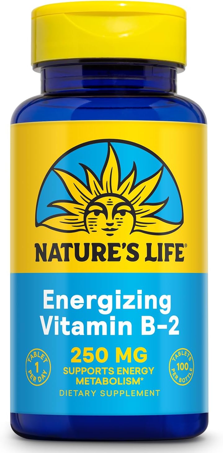Nature'S Life Vitamin B-2 250 Mg - Vitamin B2 Energy Pills For Metabol