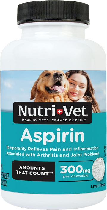 Nutri-Vet Aspirin for Dogs | Medium to Large Dogs | 300mg | 75 count