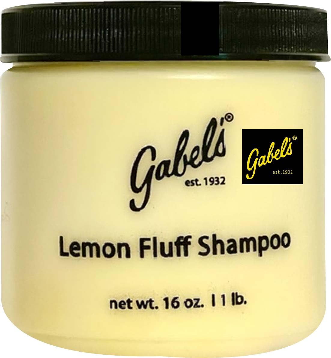 Gabel’s Lemon uff Clarifying Shampoo 16 (2021 new package) Authentic Manufacturer Direct have (Protection seal black logo label) and Black Words Black Cap on the jar (Packed in box)