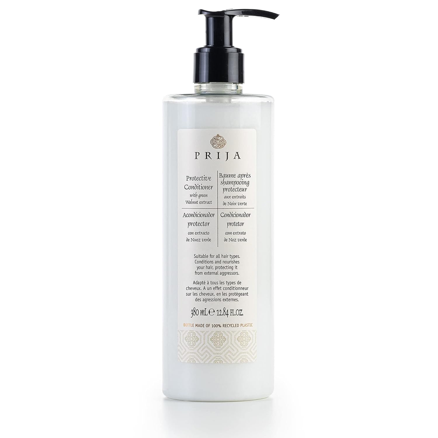 Prija Protective Hair Conditioner with Green Walnut Extract (12.84  ) - For all Hair Types - Vegan Friendly - Dermatologically Tested - Made with 100% Recycled Bottle