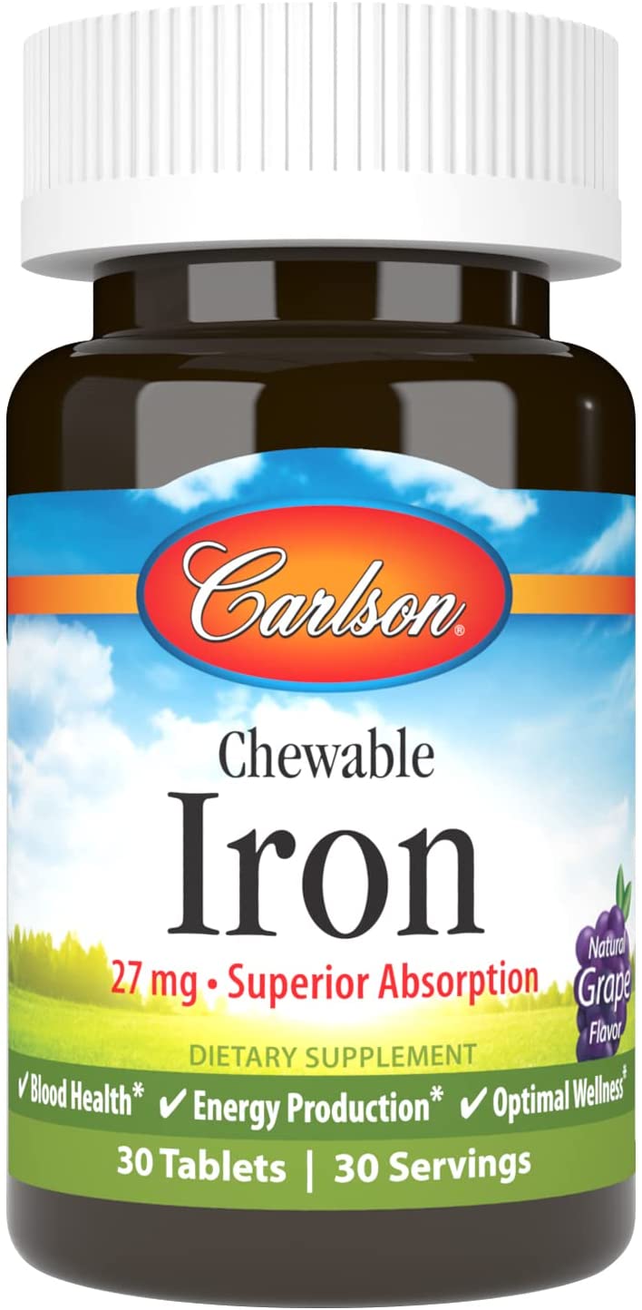 Carlson Chewable Iron 27 Mg, Grape, Blood Health