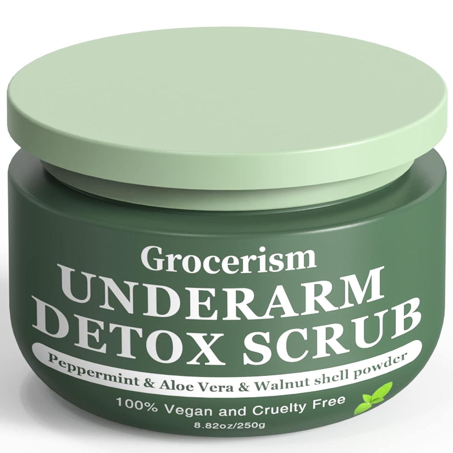 Armpit Detox and Body Scrub 8.8 || with Peppermint and Aloe Vera for Odors Removing, Exfoliating, Moisturizing, Smoothen and Tighten, Also Underarm Detox for Legs, Knee, Feet, Arms and Hands