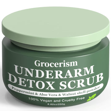 Armpit Detox and Body Scrub 8.8 || with Peppermint and Aloe Vera for Odors Removing, Exfoliating, Moisturizing, Smoothen and Tighten, Also Underarm Detox for Legs, Knee, Feet, Arms and Hands